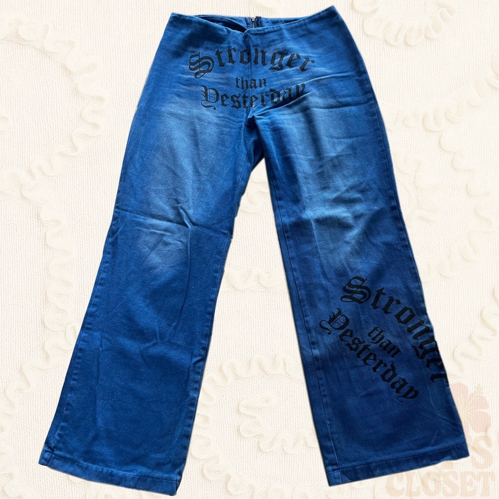 Fashion Nova Low Rise Wide Leg Pant Royal Blue Womens M